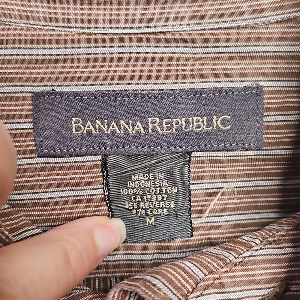 Banana Republic Striped Button Down Dress Shirt Medium